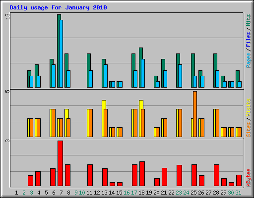 Daily usage for January 2010